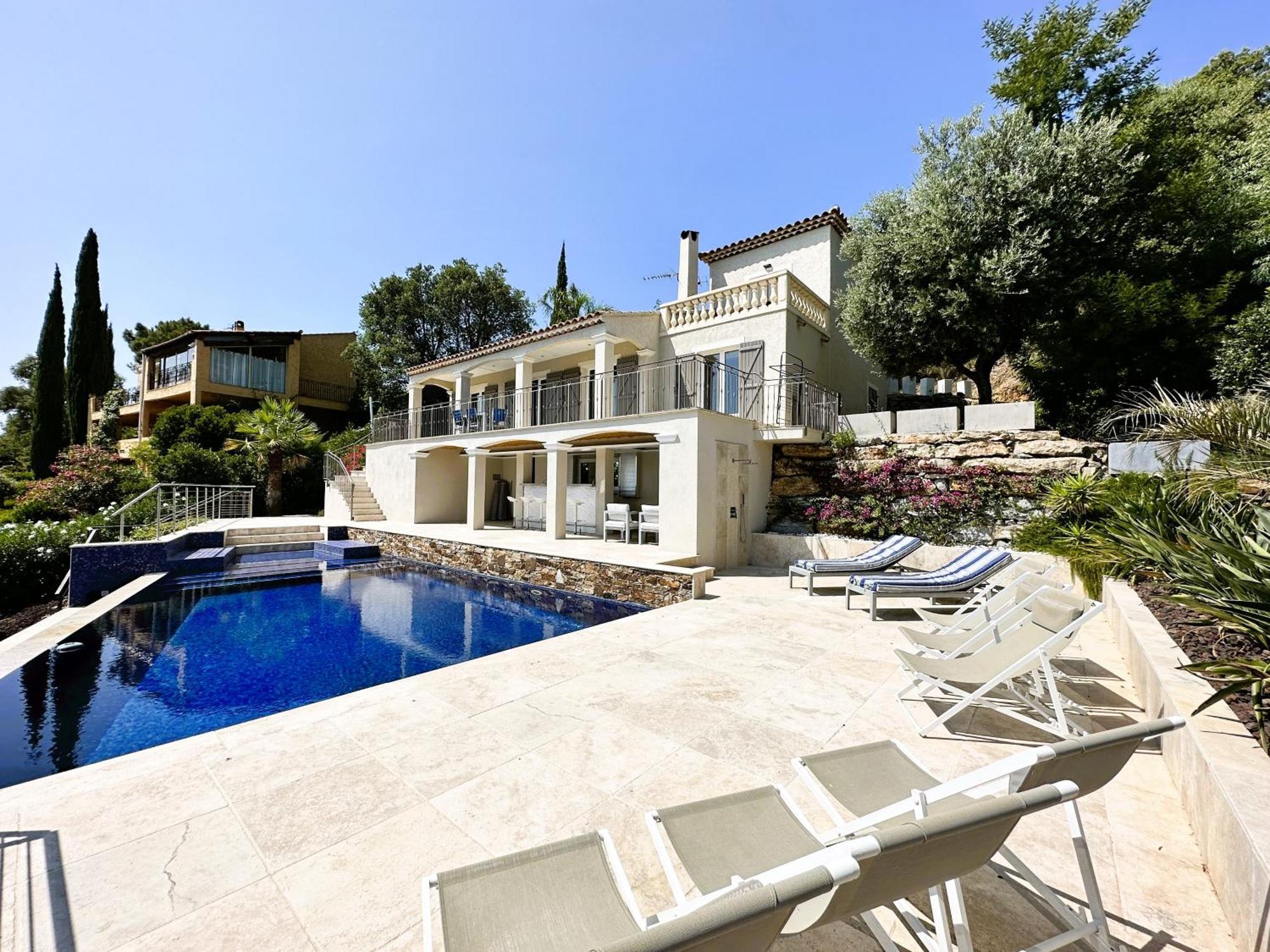 La Mandragora, Belle Villa Pour 6 Personnes Avec Piscine A Debordement Et Vue Mer A La Londe-Les-Maures Esterno foto